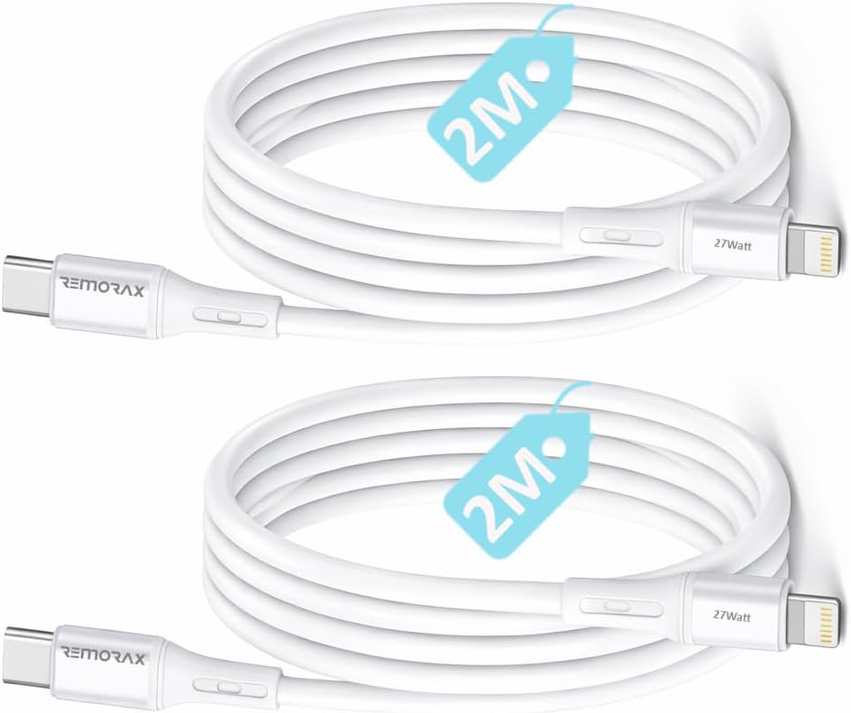 Wahoo Type C-Lightning 27Watt PD Hızlı Şarj Kablosu (Beyaz/Gümüş Metal) (100 CM)