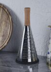 Ahşap Saplı Çelik Rende – Paslanmaz Mutfak Rendesi – Üçgen, 28 CM