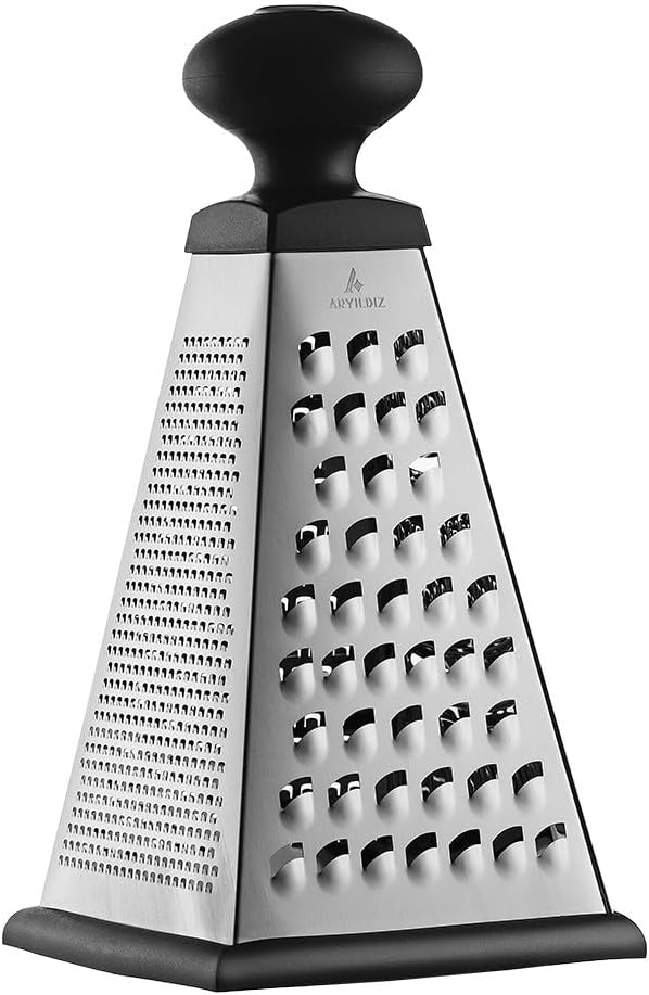 Ahşap Saplı Çelik Rende – Paslanmaz Mutfak Rendesi – Üçgen, 28 CM