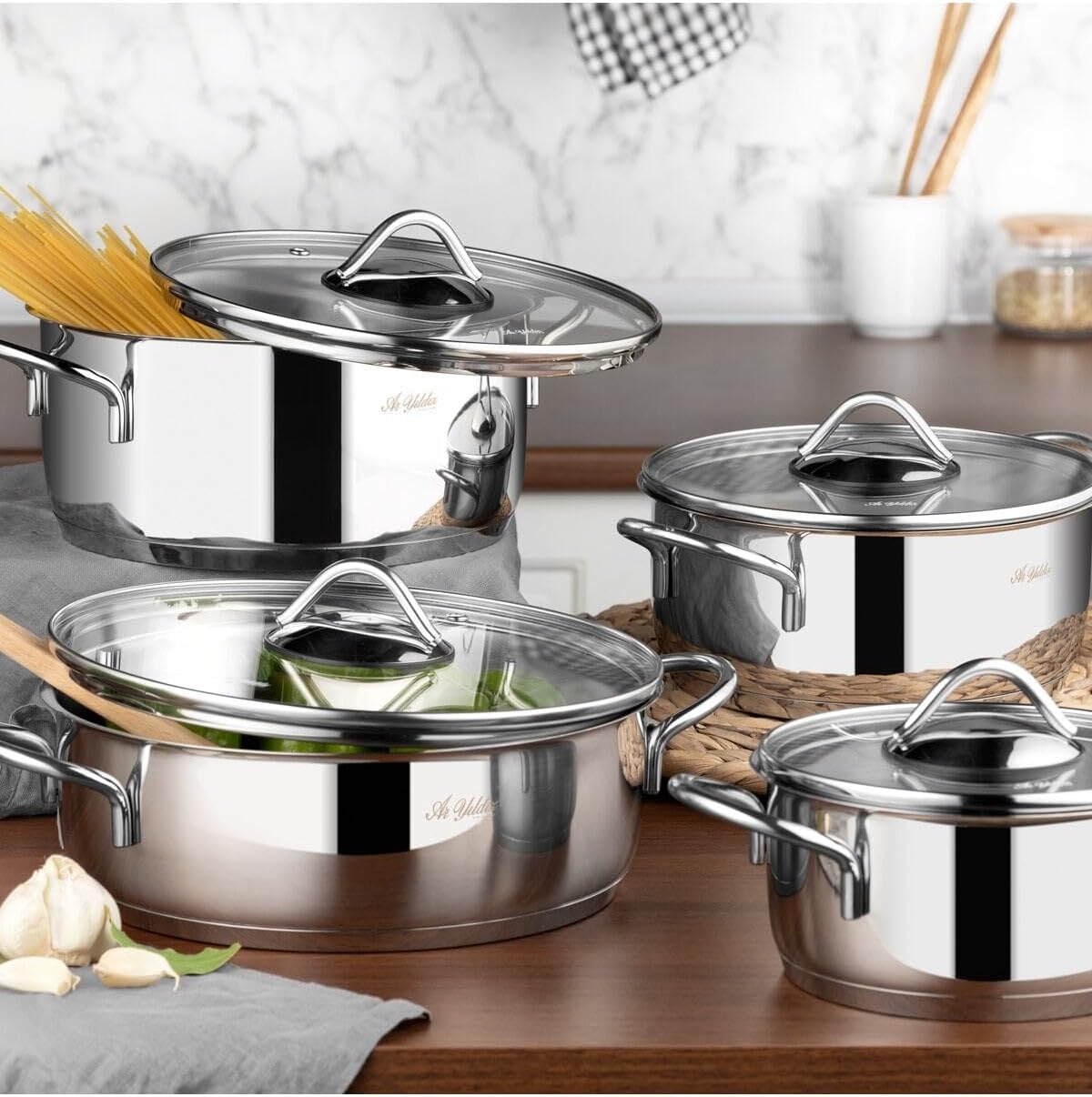 Karaca Sakura Powersteel 8 Parça 316 Çelik Tencere Seti
