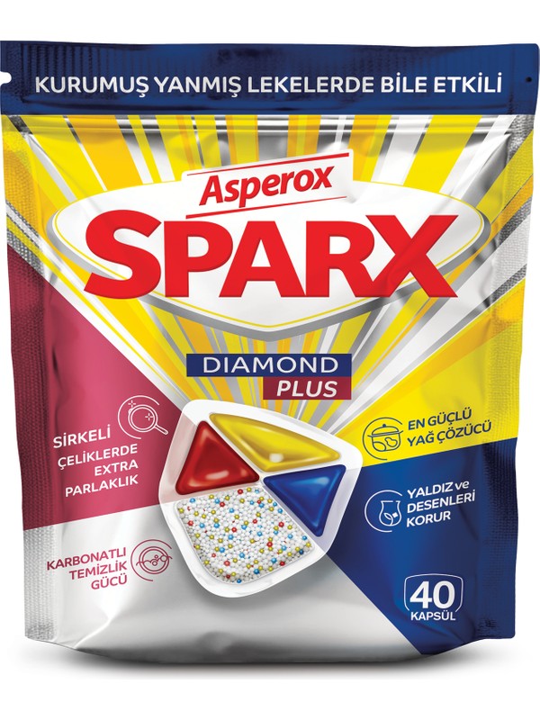 Asperox Sparx Diamond Plus Bulaşık Makinesi Kapsülü 40’lı