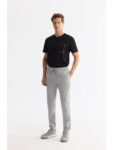 AVVA Erkek Gri Beli Lastikli Bağcıklı Duble Paça Jogger Relaxed Fit Pantolon E003000