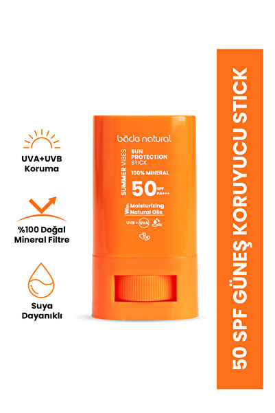 Bade Natural 50 Spf %100 Mineral Filtreli Ve Doğal Yüksek Korumalı Güneş Stick 16g