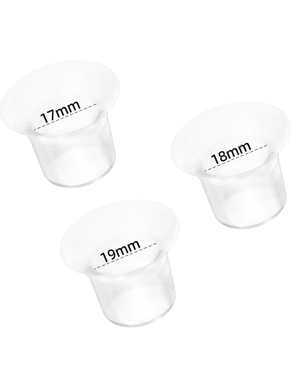 Bebebao Göğüs Pompası Kalkanı Silikon Flanş Küçültücü 17-18-19 mm 3’lü Set  (P1 – Ekpress Model Uyumlu)