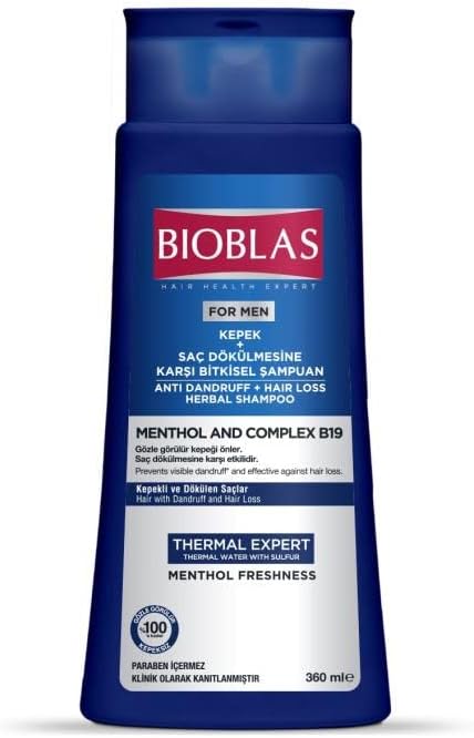 Bioblas Saç Dökülmesine Karşı Bitkisel Şampuan – Isırgan Tohumu Yağı & Zeytinyağı İçerikli, Dolgunlaştırıcı Etki, Kompleks B19, 360 ml