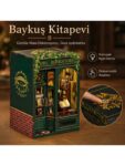 Emirgan Owl Bookstore Book Nook DIY Kit – Ahşap Minyatür Kitaplık Dekoru, LED Işıklı Kendin Yap Hobi Seti