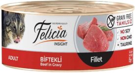 Felicia Yaş Kedi Maması, Biftekli Fileto, Tahılsız, 85 Gr