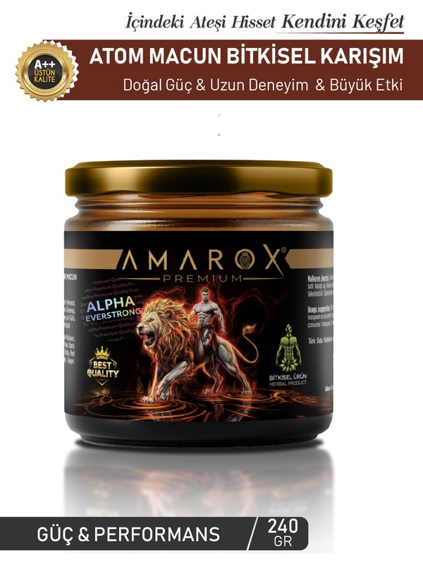 Ginseng Atom Güç Amarox Premium Özel Karışımlı Bitkisel Macun Kavanoz (240 Gr)