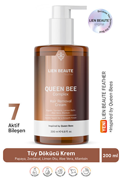 Lien Beaute Kraliçe Arı Kompleks Tüy Dökücü Krem Unisex Papaya Zerdeçal Limon Otu Allantoin