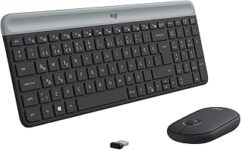 Logitech MK470 Slim Combo Kablosuz Klavye Mouse Seti, 12 FN Kısayolu ile Kompakt Klavye, Sağ ve Sol Elle Kullanılabilir, 10 m Kullanım Mesafesi, Sessiz, Türkçe Q Klavye, Siyah