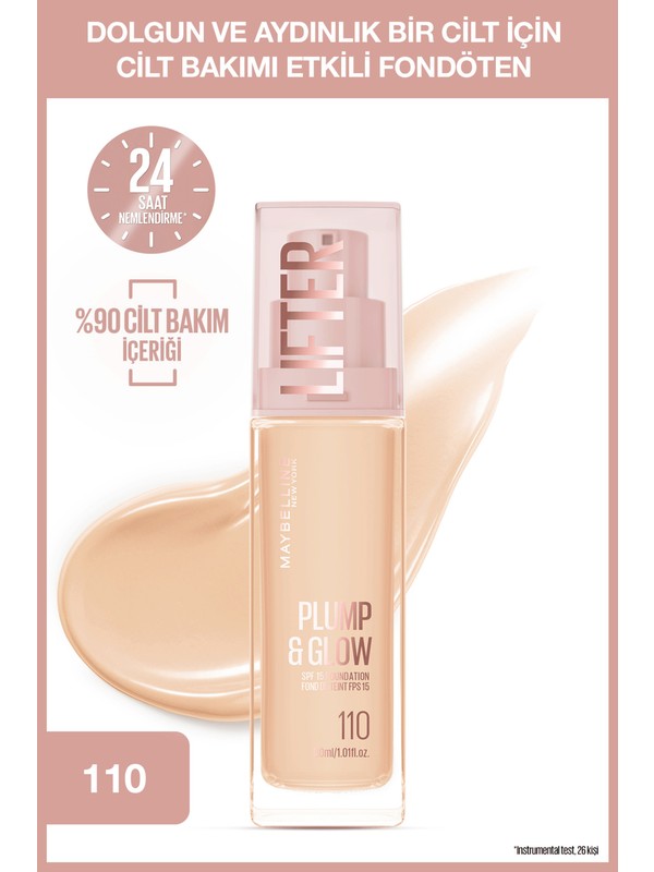 Maybelline New York Lifter Niasinamid ve Hyalüronik Asit Içeren Aydınlatan Fondöten – 110
