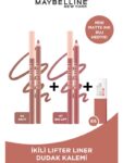 Maybelline New York Lifter Nude Tonlu Dudak Dudak Kalemi- 05 On It On It + Lifter Liner Pembe Tonlu Dudak Kalemi- 07 Big Lift  +  Mini Matte Ink Seductress Maskara Hediyeli