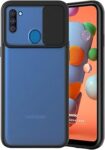Microsonic Samsung Galaxy M11 Kılıf Slide Camera Lens Protection Siyah