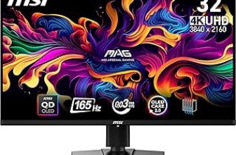 MSI 31.5″ MAG 321UP QD-OLED Gaming Monitör, UHD, 16:9, Flat, QD-OLED, 165Hz, 0.03ms GTG Freesync Premium PRO