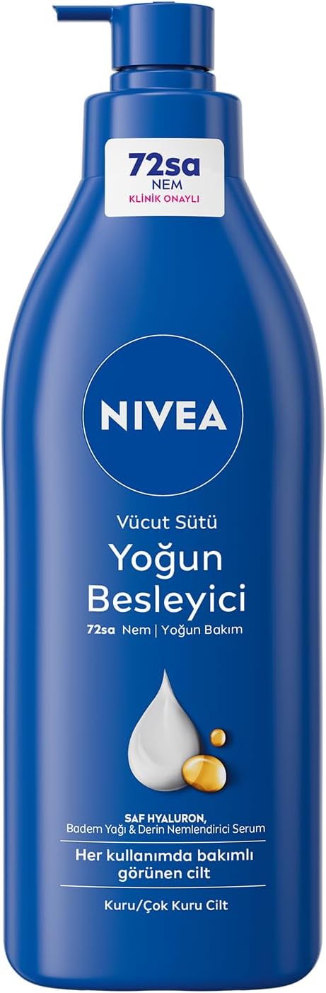 NIVEA Yoğun Nemlendirici El & Vücut Bakım Kremi 400ml, Normal/Kuru Ciltler 48 Saat Nemlendirme
