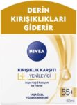 NIVEA Kırışıklık Karşıtı + Yenileyici Yüz Bakım Kremi Yaş 55+ (50 ml)