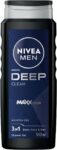 NIVEA MEN Erkek Deep Darkwood Banyo ve Duş Jeli 500 ml,Derinlemesine Temizlik,Bakımlı Cilt,Vücut,Yüz ve Saç İçin,Ferah Koku,Aktif Karbon