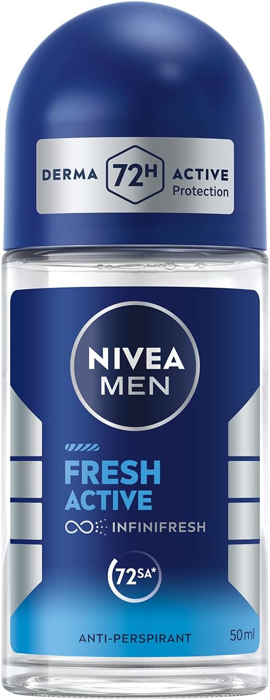 NIVEA MEN Erkek Stick Deodorant Fresh Active 50 ml, Ter ve Ter Kokusuna Karşı 48 Saat Deodorant Koruması, Okyanus Özleri,Alüminyum İçermez