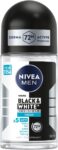 NIVEA MEN Erkek Roll On Deodorant Black&White Invisible Fresh 50 ml,72 Saat Anti-perspirant Terleme ve Ter Kokusuna Karşı Koruma,Giysilerde Leke Karşıtı,Erkeksi Koku,Etil Alkol İçermez