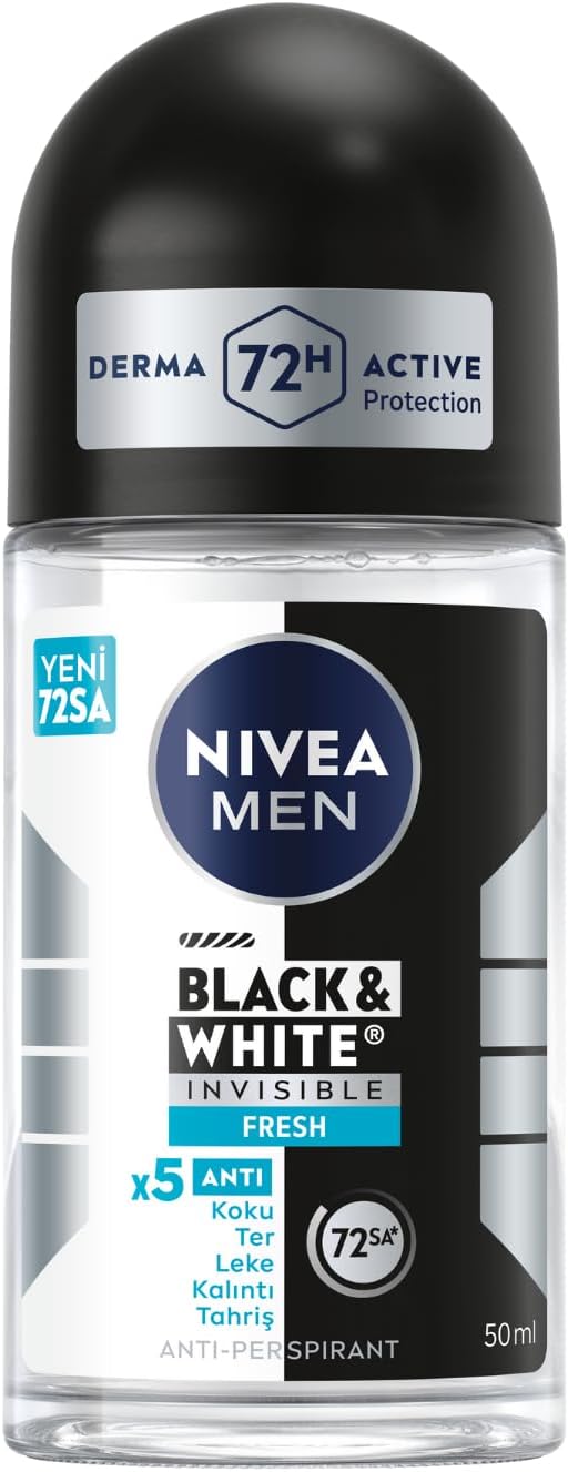 NIVEA MEN Erkek Stick Deodorant Black&white Invisible Original 50ml 72 Saat Anti-perspirant Ter Koruması