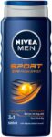 NIVEA MEN Erkek Sports Duş Jeli, 500 ml, 3ü 1 Arada Kullanım, Vücut, Yüz ve Saç, 24 Saat Ferahlık, Enerji Veren Koku