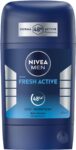 NIVEA MEN Erkek Stick Deodorant Fresh Active 50 ml, Ter ve Ter Kokusuna Karşı 48 Saat Deodorant Koruması, Okyanus Özleri,Alüminyum İçermez