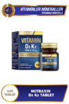 Nutraxin D3K2 120 Tablet – 1000 IU D3 + 25 mcg K2 Vitamini İçeren Takviye
