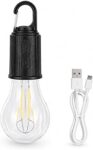 Orret Home Şarjlı Kamp Ampulü USB Type-C Girişli Asılabilir LED Ampul 3 Modlu Işık Gün Işığı Kamp Lambası Taşınabilir Acil Durum Işığı Kancalı Ampul Outdoor Kamp Aydınlatma