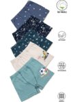 Özkan Underwear Özkan 5’li Paket Erkek Çocuk Pamuklu Yumuşak Şort Boxer Desenli Renkli Rahat Kullanım