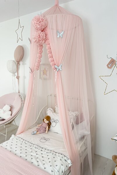 PAMUKA Tül Cibinlik Basic Baby Pink Gölgelik Sineklik