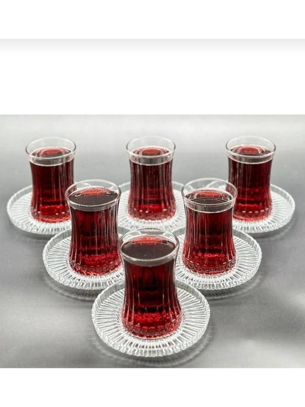 Paşabahçe Elysia Çay Bardağı ve Riva Çay Tabağı Seti 12 Parça