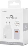 PDAteknoloji 67W Turbo Hızlı Şarj Adaptörü Beyaz (3 Yıl Garantili)