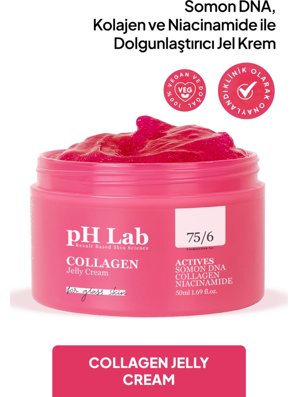 pH Lab Kolajen Jel Krem Somon DNA ve Niacinamide ile 50 ml Cilt Sıkılaştırıcı Etki