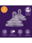 Philips Avent Doğal Tepkili 3 Numara Silikon Biberon Emziği 0+ Ay Orta Akış 2’li Paket SCY963/02