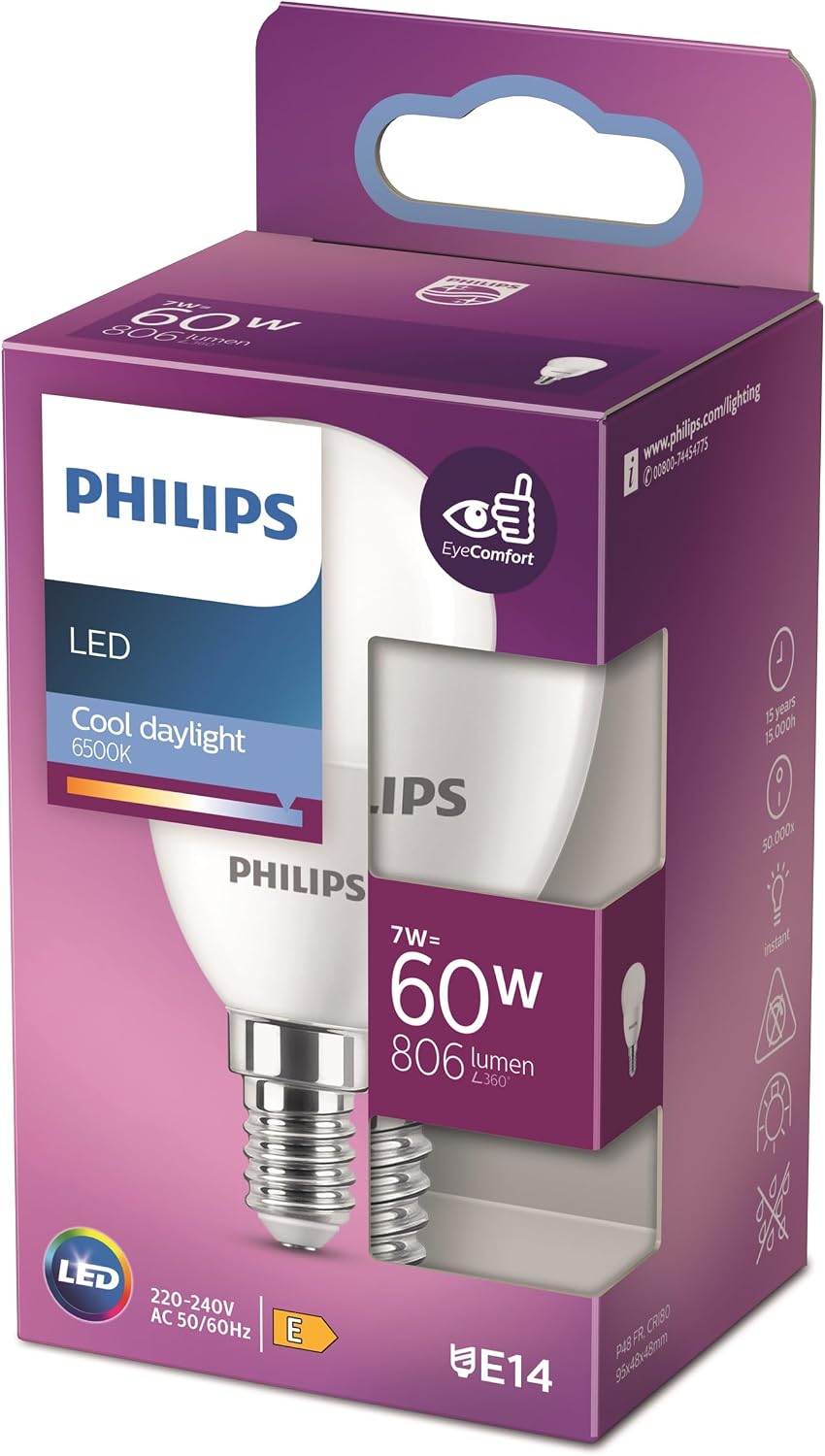 Philips LED classic 40W B35 E14 Mum Tipi Beyaz Işık Dim Edilmez Filament LED Ampul
