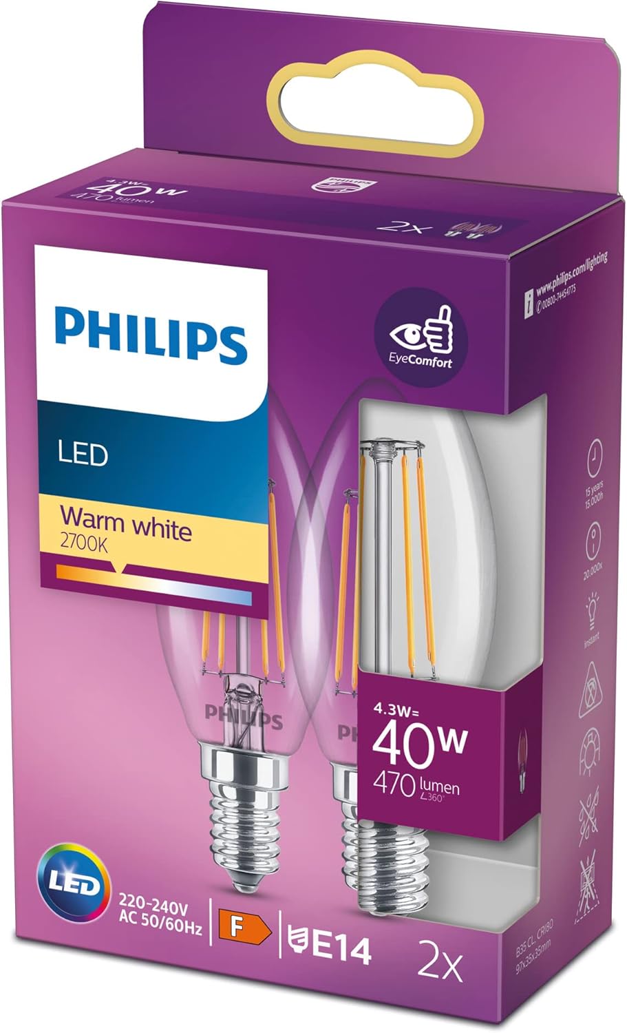 Philips Hue Essential 8W E27 806 Lumen Renkli Akıllı Ampul A60 (2’li Ekopaket)