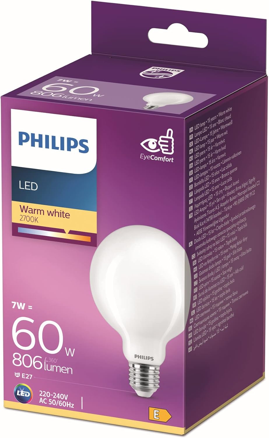 Philips LED Classic 40W B35 Led Mum Filament Ampul, 2700K Sarı Işık, E14 İnce Duy, Dim Edilmez
