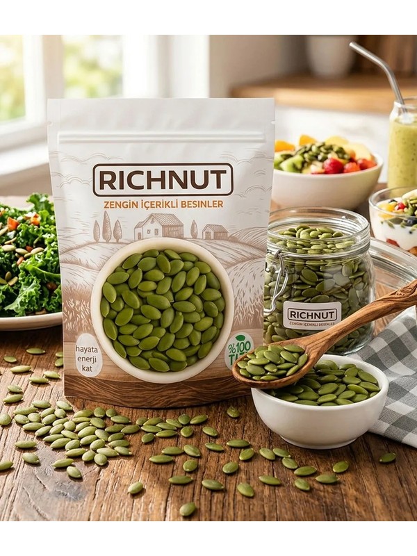 Richnut 120 gr Çiğ Kabak Çekirdeği İçi Doğal ve Katkısız Lezzetli Atıştırmalık