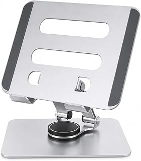 ROBEVE Tablet Standı 360 Derece Dönebilen Tablet Stand Katlanabilir Metal Tablet Tutucu Standı Tablet ve Telefon Tutucu Stant Tablet Tutucu Metal (N04 – Gri)