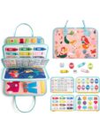 Robo Kids Montessori Keçe Eğitim Çantası Busy Board- Pembe Prenses 8 Sayfa
