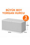 She Berrak 3 ADET ANTRASİT Maxi Büyük Boy Yastık, Yorgan , Döşek Hurcu 100 cm*50cm*50 cm