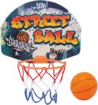 Simba 107406024 basketbol seti, kapı askılı, tahta 27 x 5 x 21 cm, fileli pota 15 cm, top 8,6 cm, 3 yaş ve üzeri