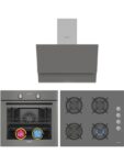 Simfer Ankastre Set Gri Dijital Power Turbo Fanlı Cam Ocaklı 3’lü Set (Fırın + Ocak + Davlumbaz)