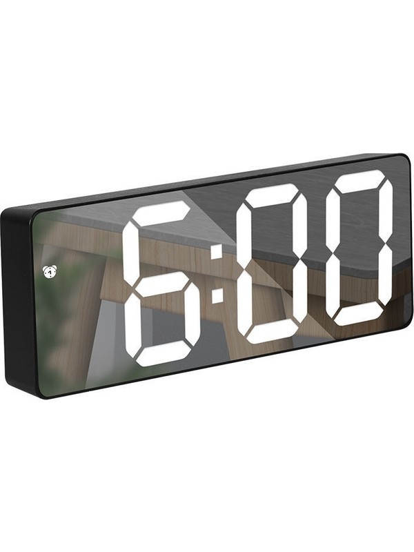 Triline Aynalı LED Dijital Masa Saati Termometre Alarm Takvimli Dikdörtgen Şekil Modern Tasarım/ADPT