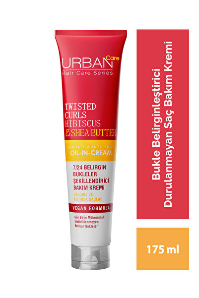 Urban Care Twisted Curls Hibiscus & Shea Butter Durulanmayan Bakım Kremi 175 ml – Kıvırcık, Curly