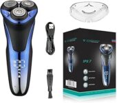 VGR Traş Makinesi Sakal Su Geçirmez 800mAh Sarjlı Tıraş Makinesi, IPX7, 3D Kesim Sistemi, Pop-up Trimmer, LED Ekran, USB Şarjlı Cilt Koruması, Sarjlı Uzun Kullanım (Garantili)