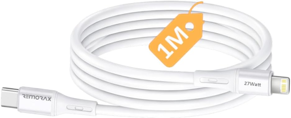 2Adet x 2Metre USB A-Lightning Kablo Seti, 3.1A Hızlı Şarj, Beyaz/Gümüş Metal, REMORAX Wahoo (2Ad x 2Metre Beyaz)