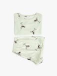 Bisiklet Yaka Kısa Kollu Rahat Kesim Şortlu Pijama Takımı