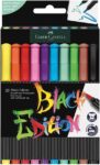 Faber-Castell Black Edition Keçeli Kalem Fırça Uç 10’lu, Parlak Renkler, Yazım ve Boyama İçin Uygun, Yumuşak ve Esnek Uç