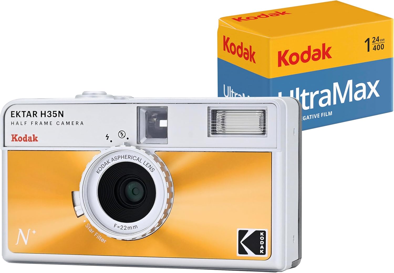 KODAK EKTAR H35N 35mm Filmli Analog Fotoğraf Makinesi- Sırlı Mavi+Ultramax 24 Poz Film